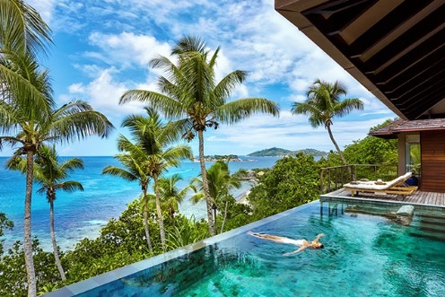 Pool Villa des Six Sense in den Seychellen