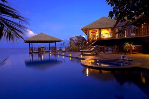 Pool Villa des Fregate Island Resort in den Seychellen